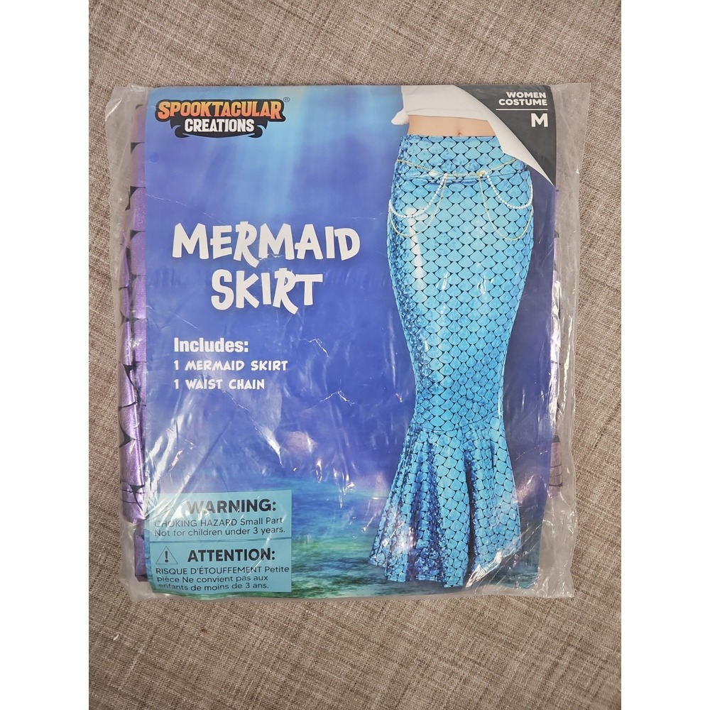 Spooktacular Creations Adult Med Metallic Shiny Mermaid Skirt Halloween Costume